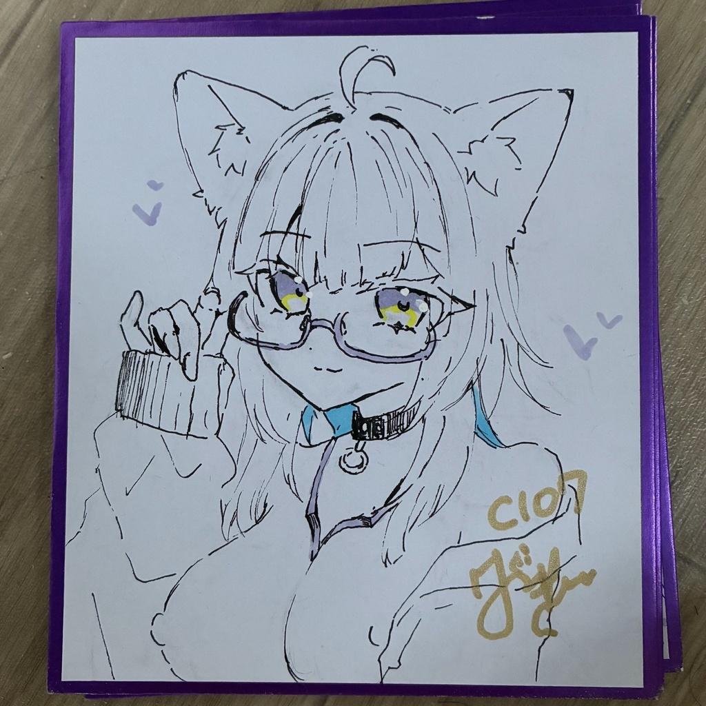 ホロライブ猫又おかゆ直筆色紙