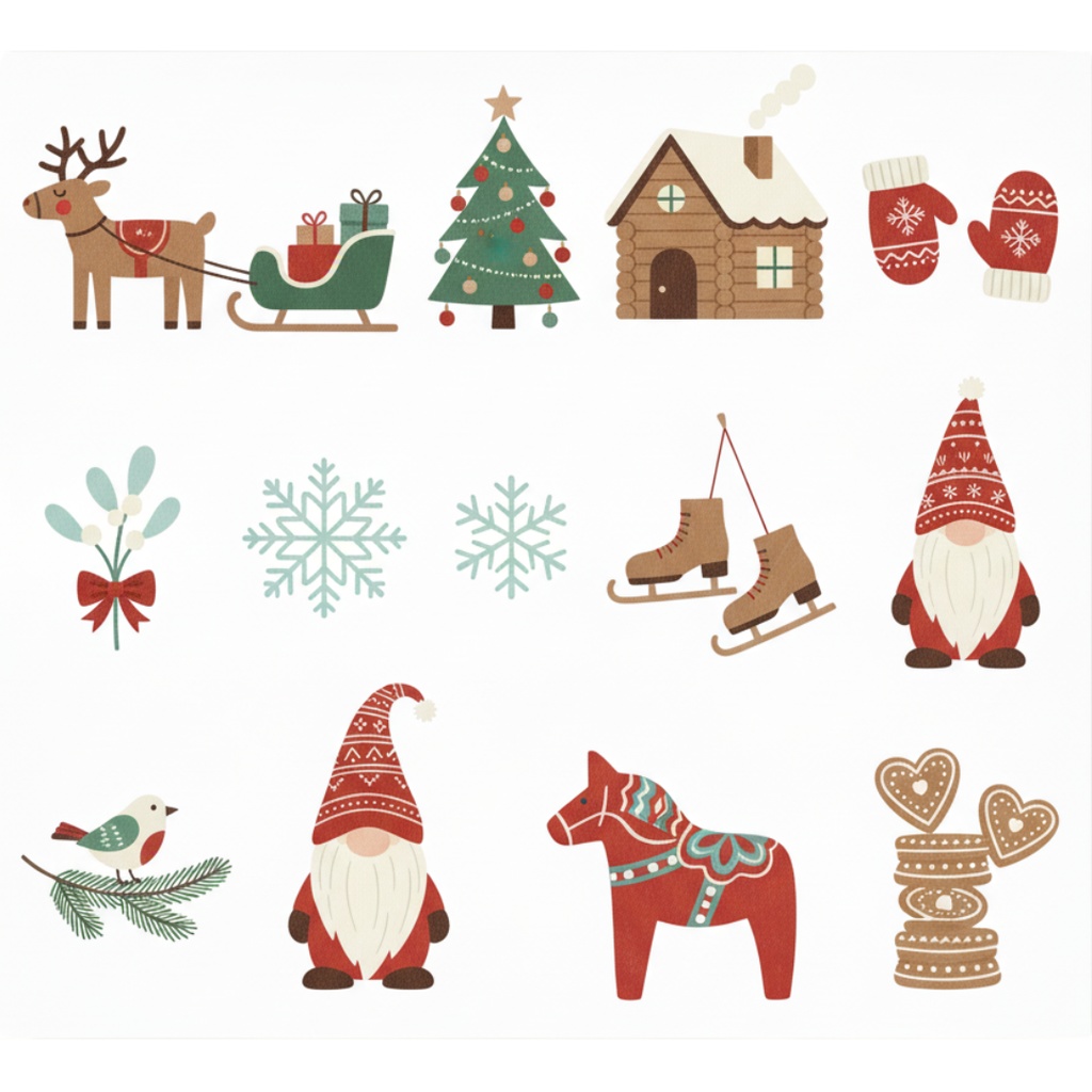 北欧テイストのクリスマス素材集