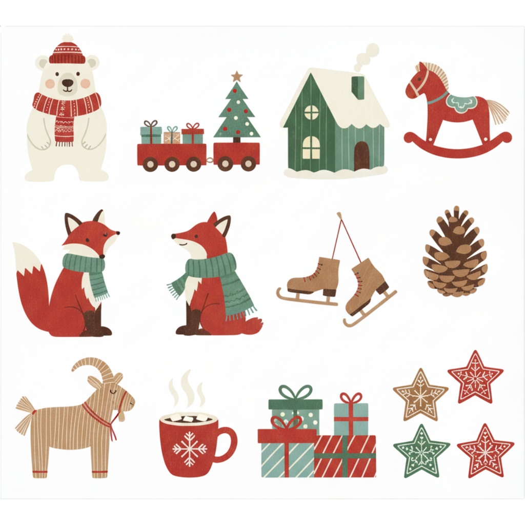 北欧テイストのクリスマス素材集