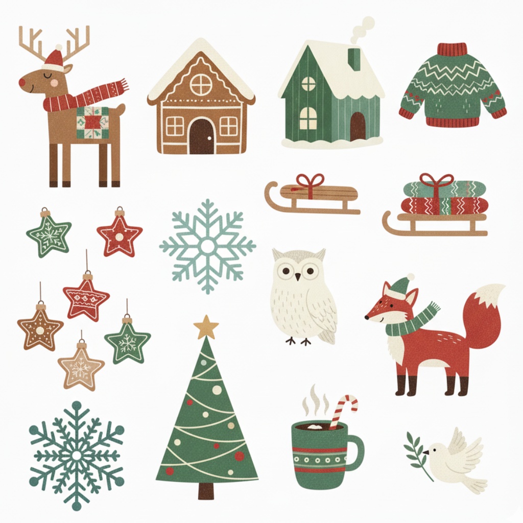 北欧テイストのクリスマス素材集