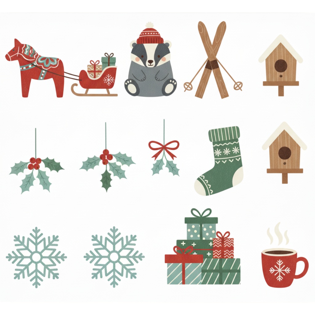 北欧テイストのクリスマス素材集