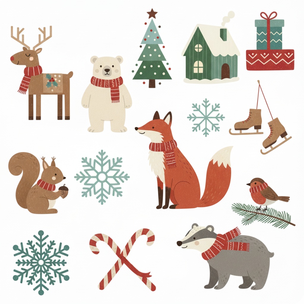 北欧テイストのクリスマス素材集