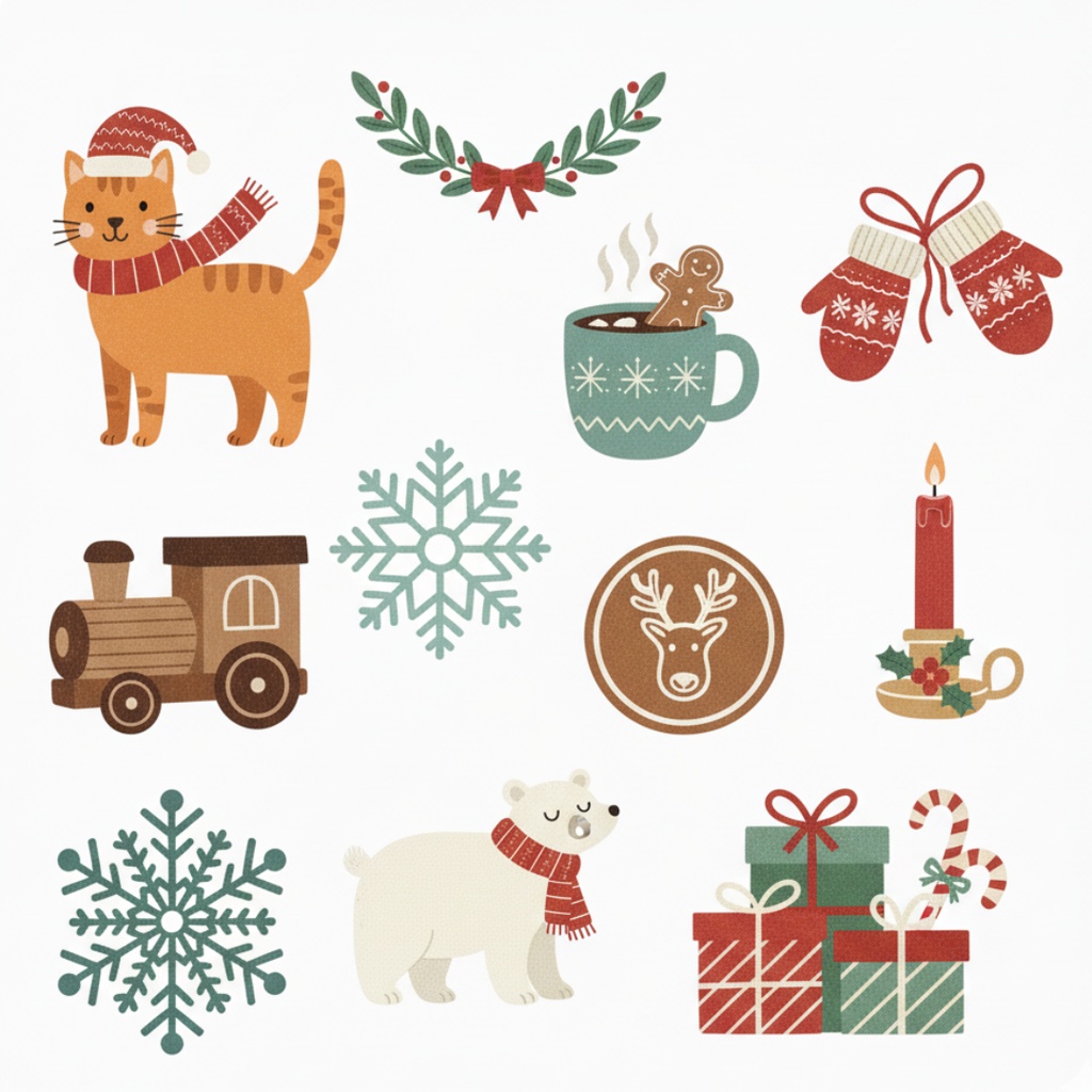 北欧テイストのクリスマス素材集