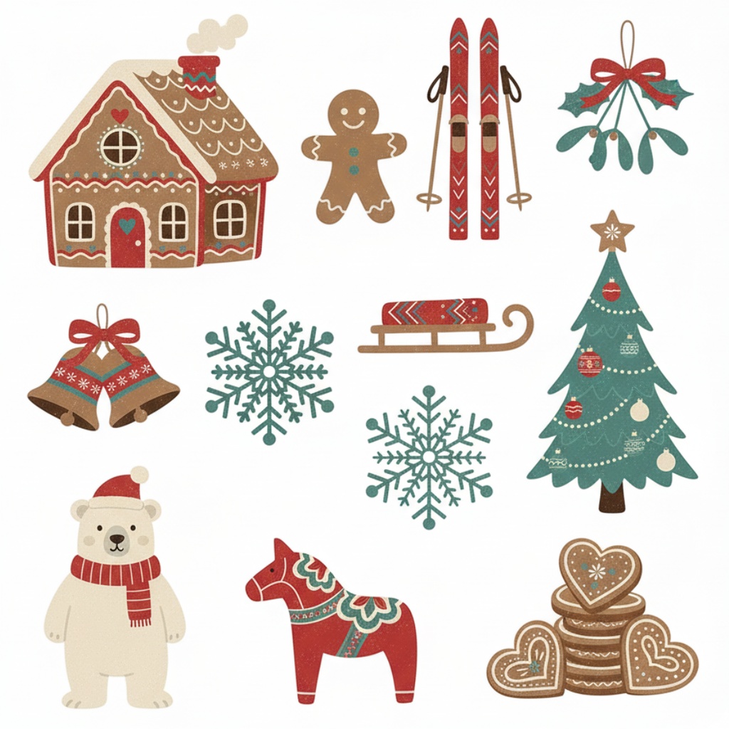 北欧テイストのクリスマス素材集