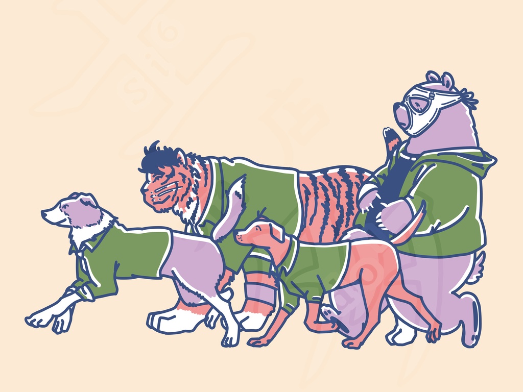 ケモ四少ステッカー