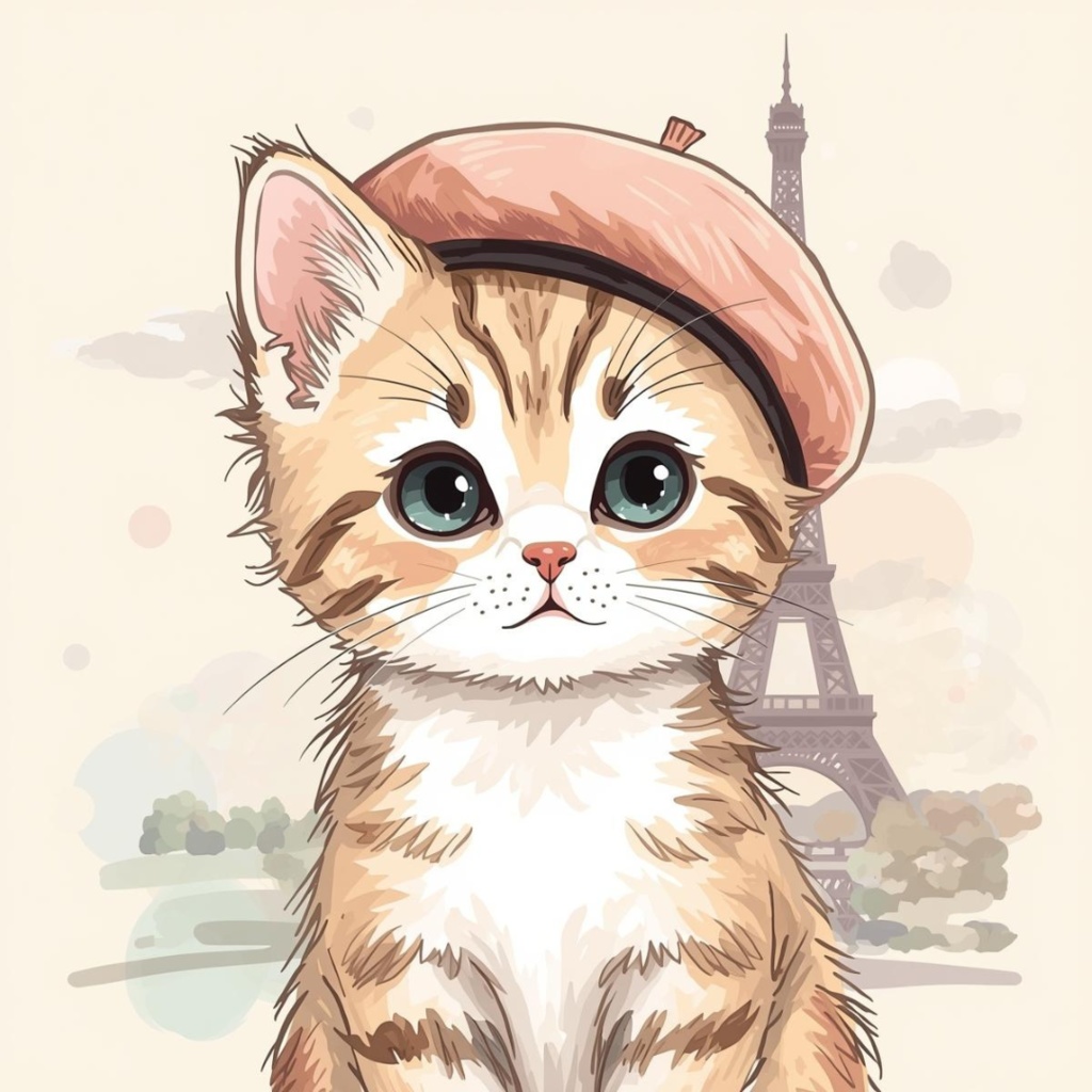 【PNGデータ】旅するパステル子猫たち!キュートなクリップアート14種セット - あなたの毎日を彩る癒しのイラスト素材