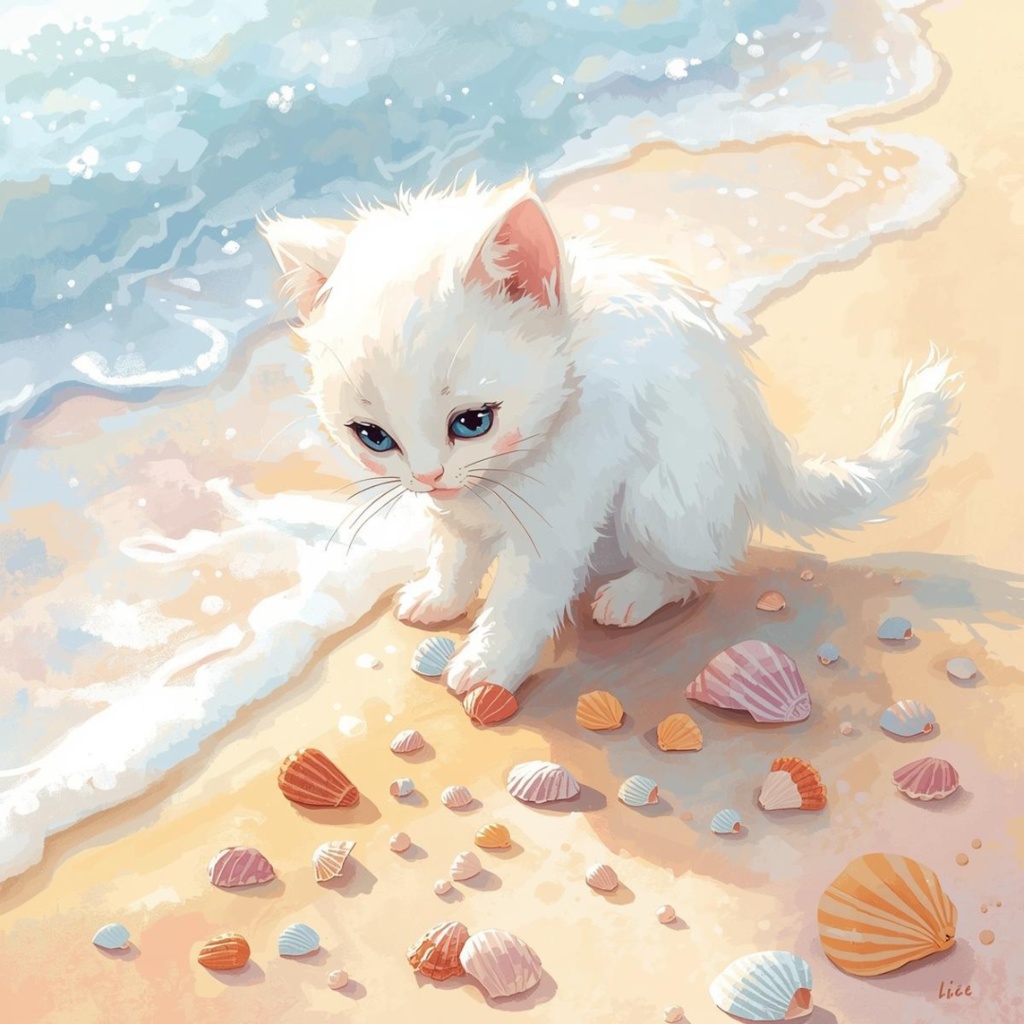 【PNGデータ】旅するパステル子猫たち!キュートなクリップアート14種セット - あなたの毎日を彩る癒しのイラスト素材