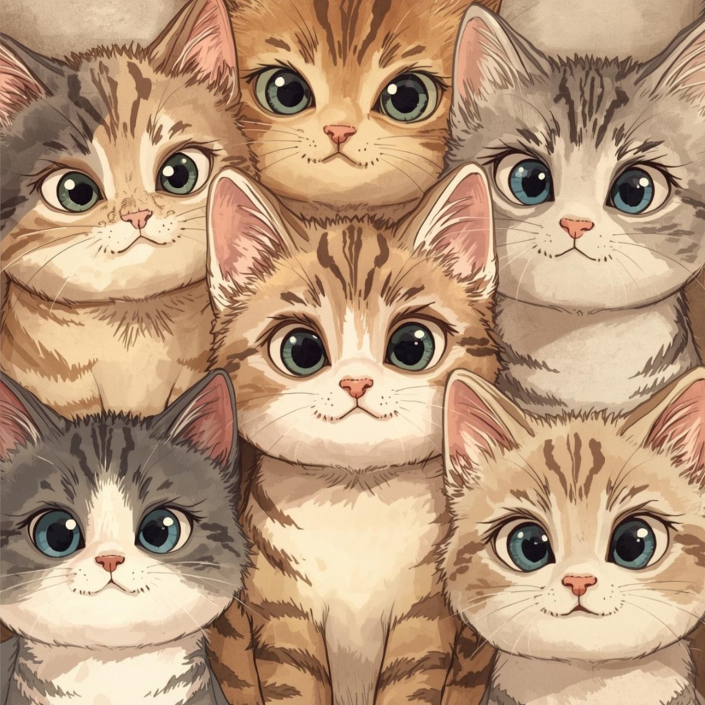 【PNGデータ】パステル子猫だらけ!キュートなクリップアート13種セット - あなたの毎日を彩る癒しのイラスト素材