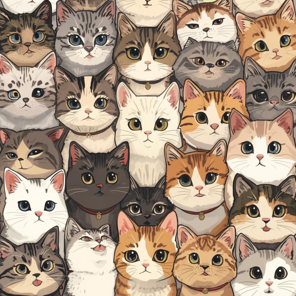 【PNGデータ】パステル子猫だらけ!キュートなクリップアート13種セット - あなたの毎日を彩る癒しのイラスト素材