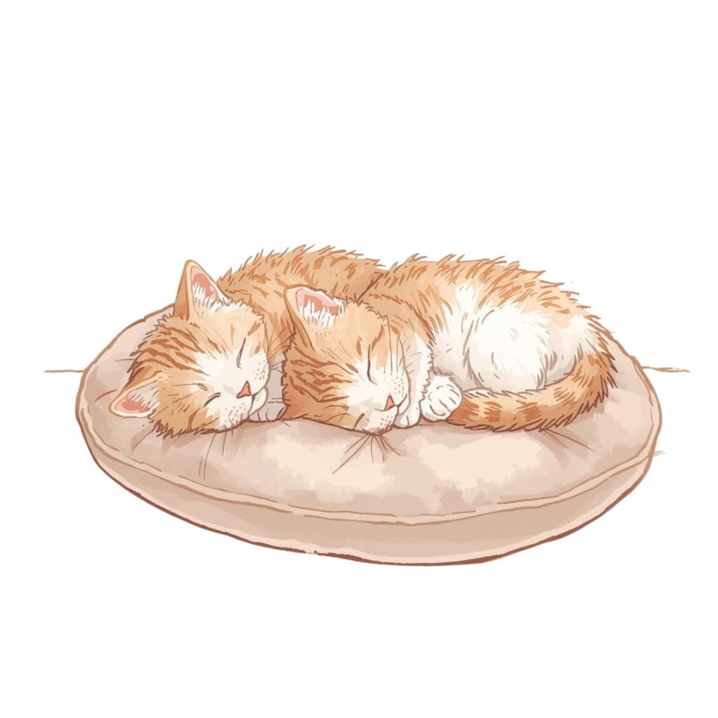 【PNGデータ】もふもふ子猫と一緒!高品質PNGクリップアートセット - 商用利用可能