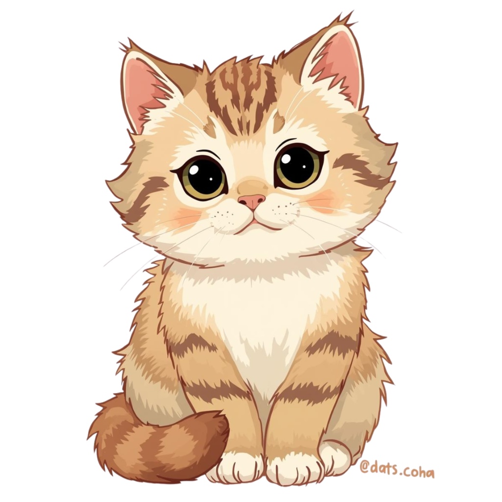 【PNGデータ】もふもふ子猫と一緒!高品質PNGクリップアートセット - 商用利用可能