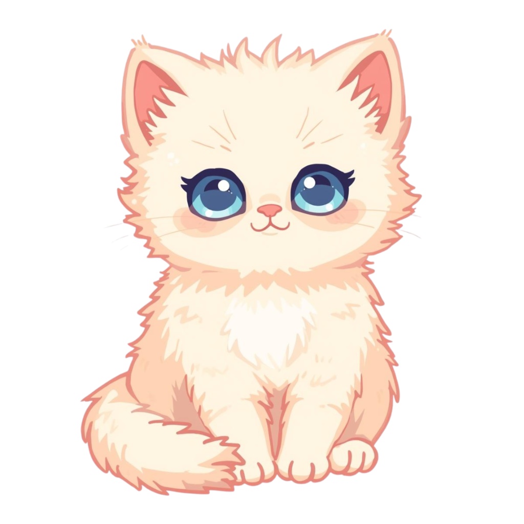 【PNGデータ】もふもふ子猫と一緒!高品質PNGクリップアートセット - 商用利用可能