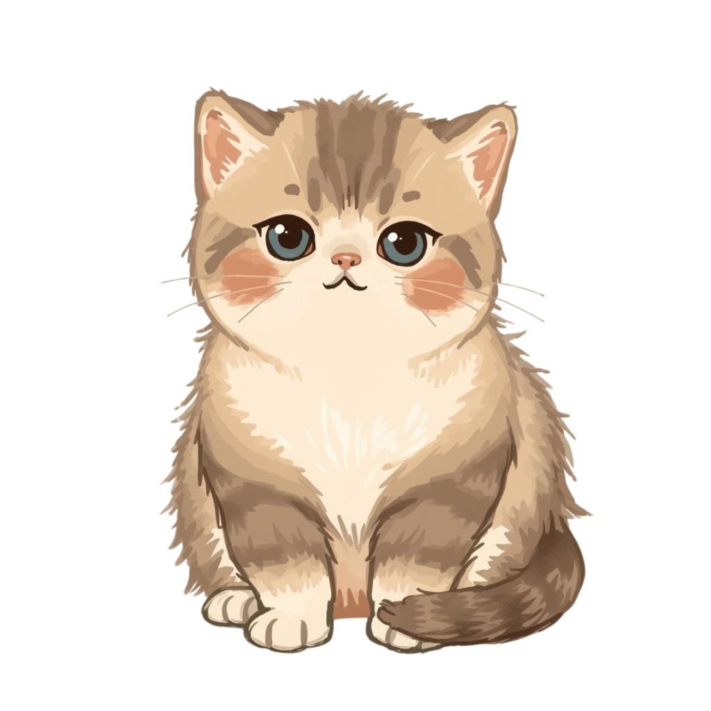 【PNGデータ】もふもふ子猫と一緒!高品質PNGクリップアートセット - 商用利用可能