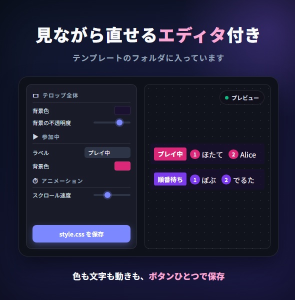 【わんコメ用】参加型管理テンプレート【テロップ風】