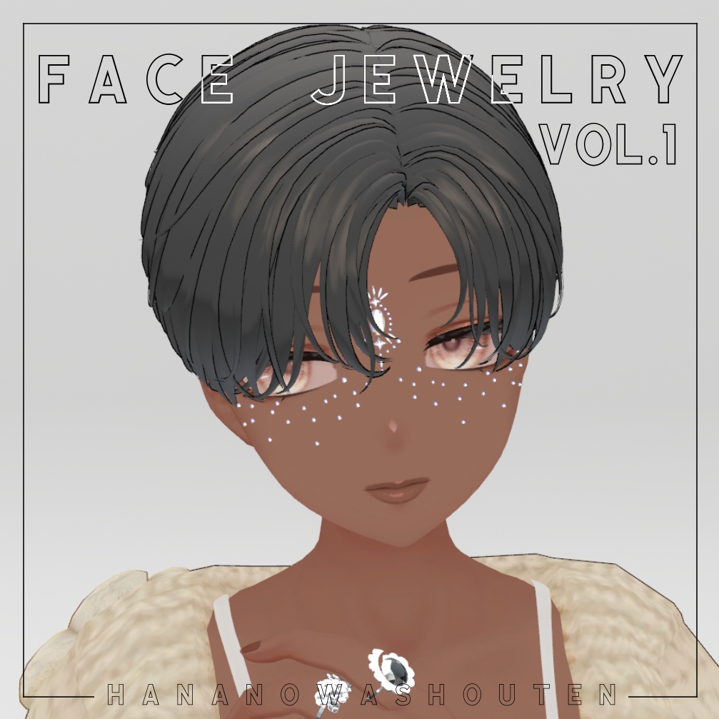 [無料] [VRChat想定] Face jewelry vol.1