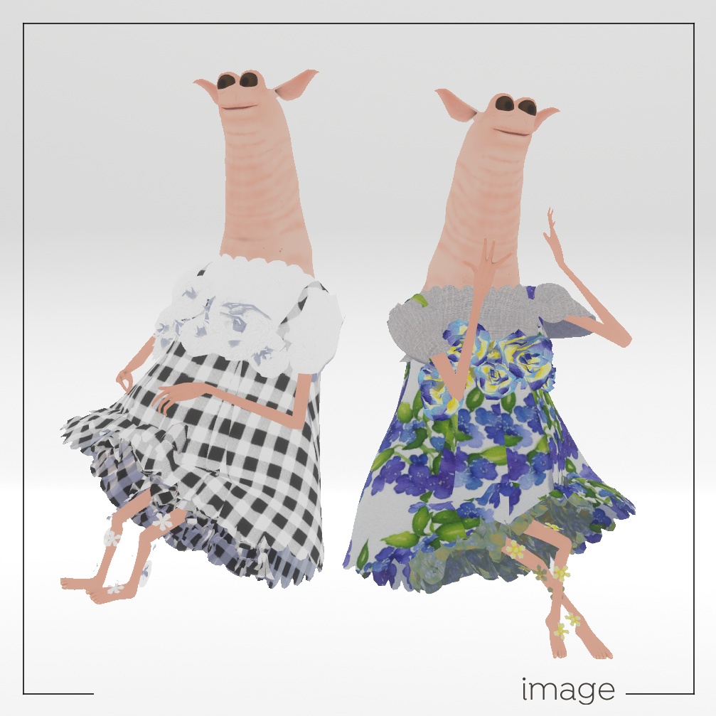 花束のワンピース【Wormiesock用衣装】