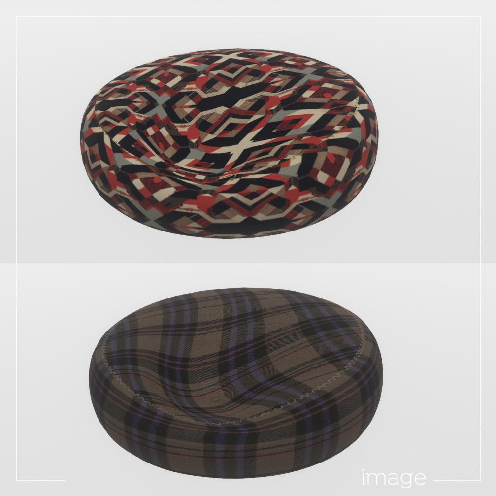 Cushion bed & fabric swatch