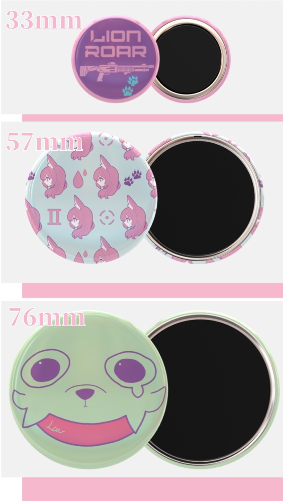 レオナのビックで可愛い缶マグネット3点セット