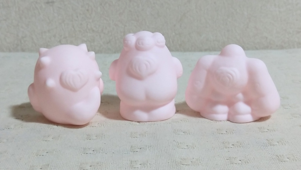 松村魂オリジナル指人形ソフビ「わがまま怪獣ダスティ」「あかんぼう怪獣ラグー」「さんぼんあし怪獣アグーアグー」素体セット