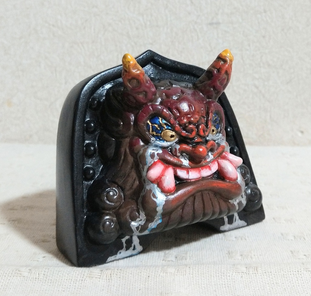 松村魂オリジナルソフビ「鬼瓦ソフビ松鬼(しょうき)初號鬼」カスタムペイント作品