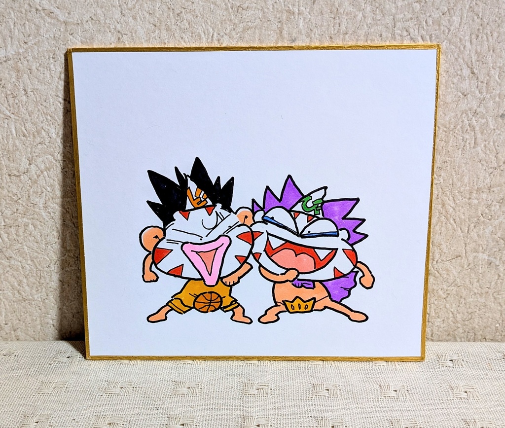 「松村努」イラストミニ色紙