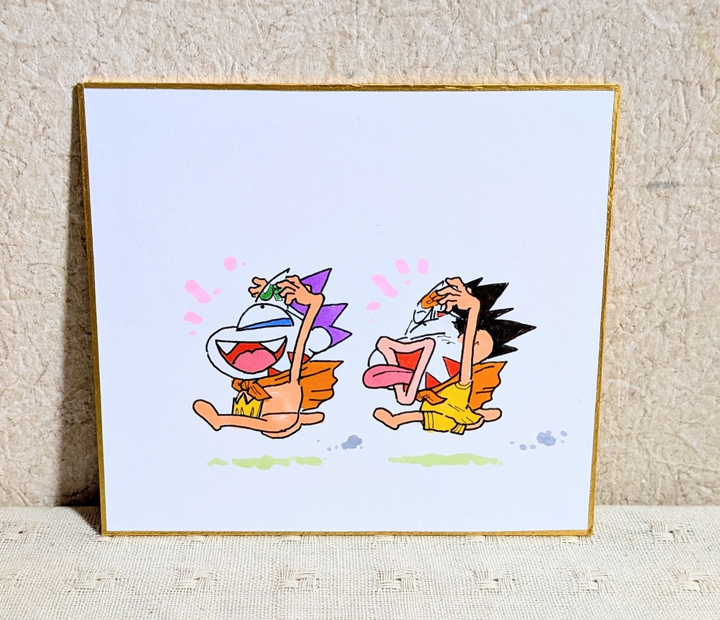 「松村努」イラストミニ色紙