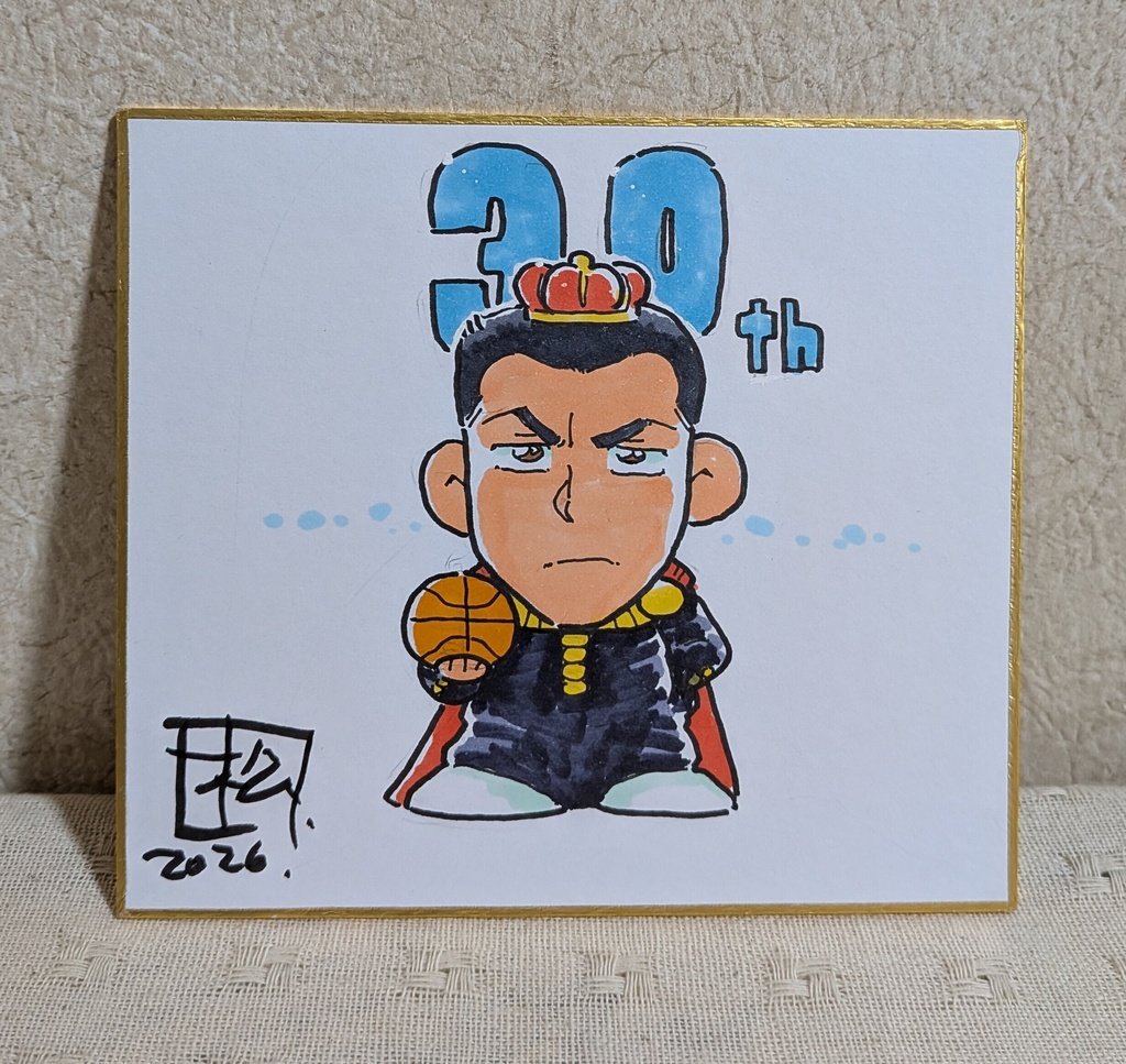 松村努　イラストミニ色紙