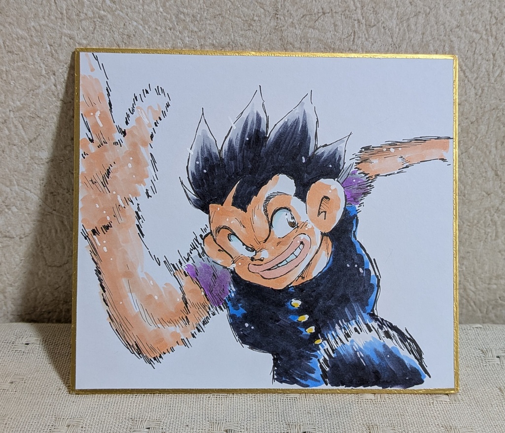 松村努　イラストミニ色紙