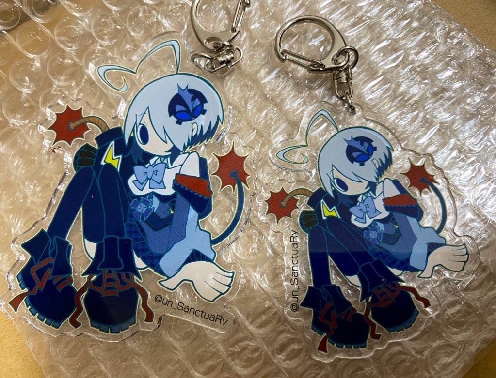 ポップン風アクリルキーホルダー グレイ