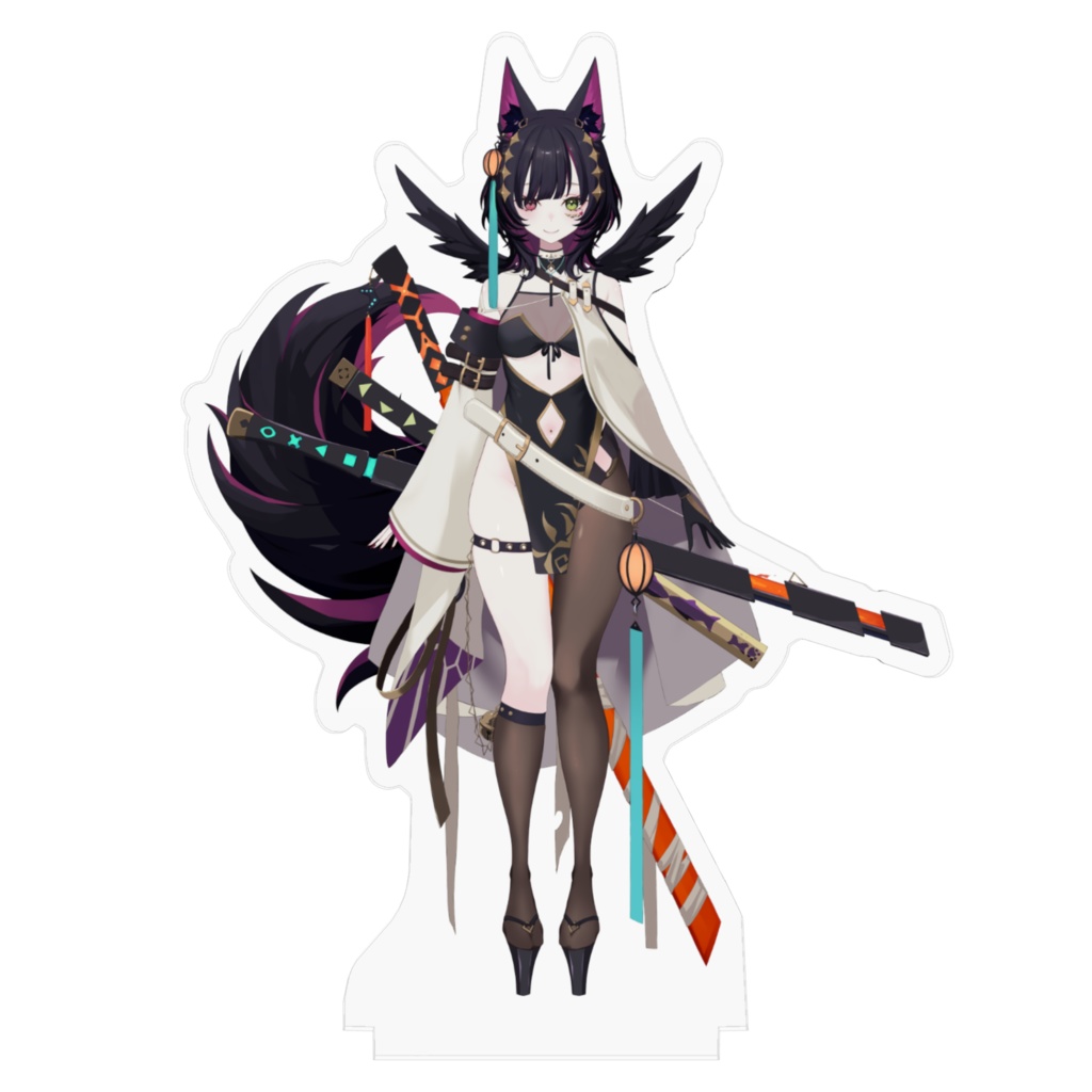 黒ウルフ米炊らいずアクリルフィギュア