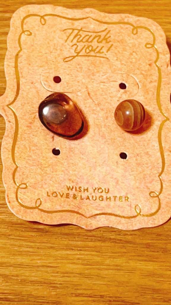 スモーキークォーツとボツワナアゲートのコーヒーピアス