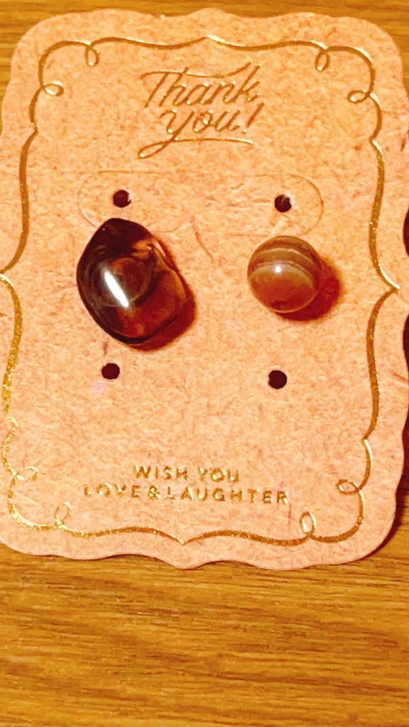 スモーキークォーツとボツワナアゲートのコーヒーピアス