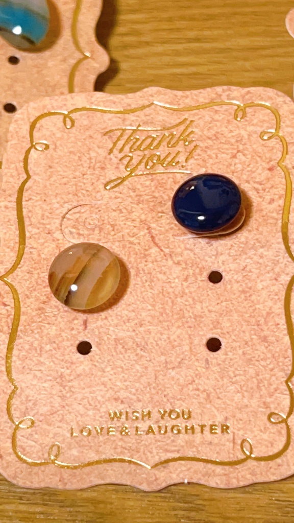 カラフルアゲートのキャンディピアス