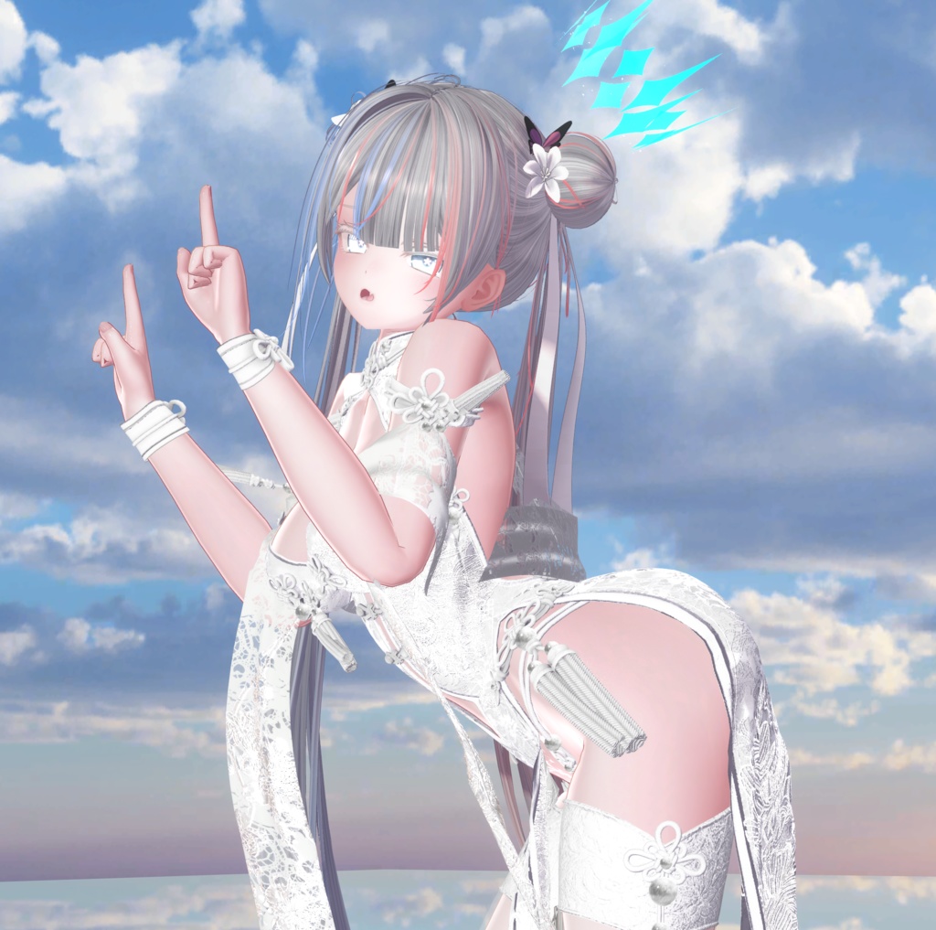 【Oriental Double Bun Hair専用】グラデーション&メッシュの変更