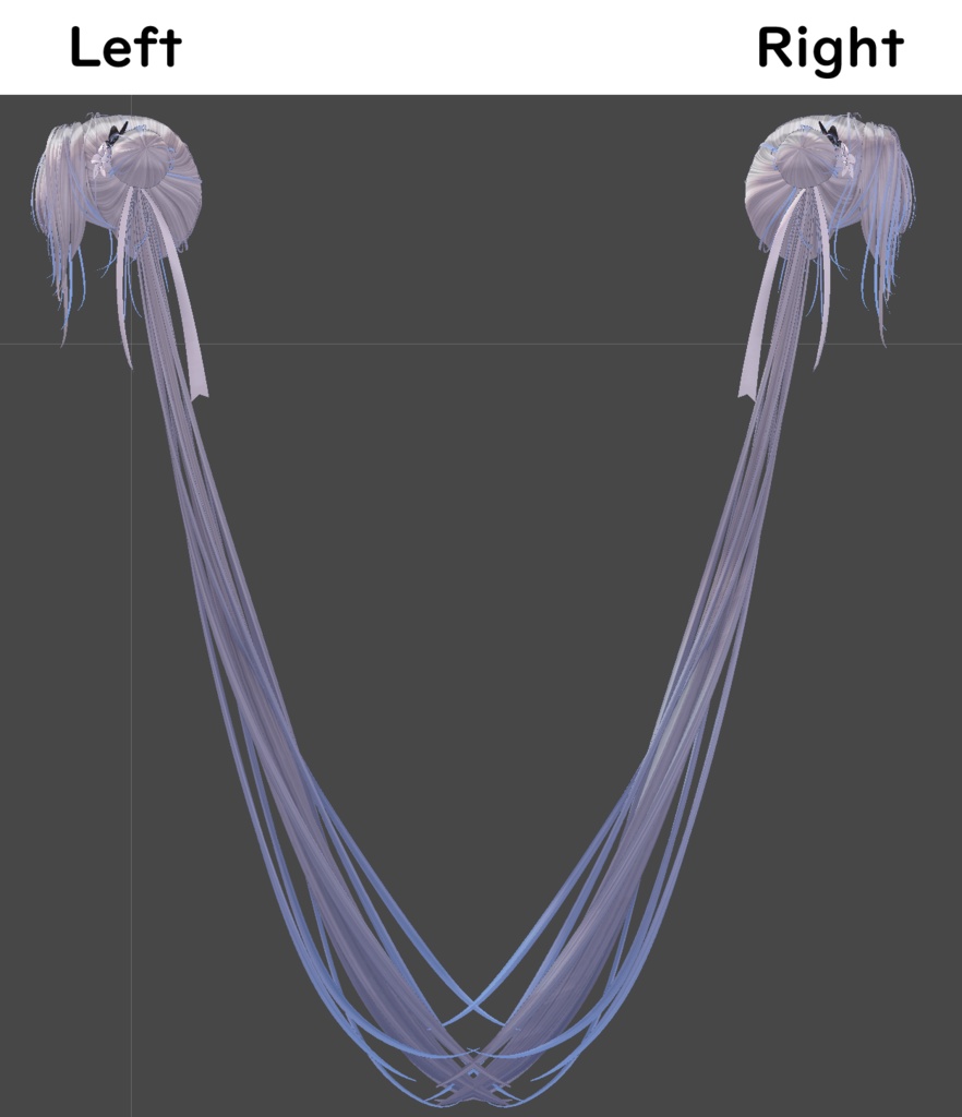 【Oriental Double Bun Hair専用】グラデーション&メッシュの変更