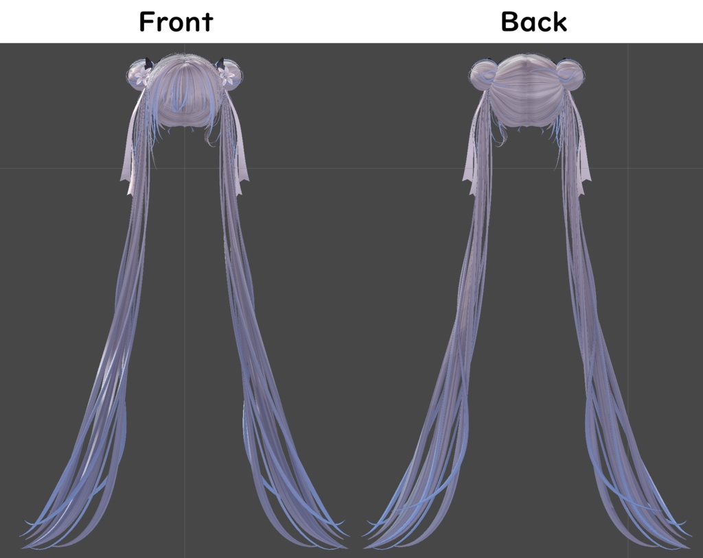 【Oriental Double Bun Hair専用】グラデーション&メッシュの変更