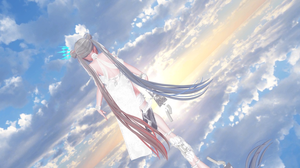 【Oriental Double Bun Hair専用】グラデーション&メッシュの変更