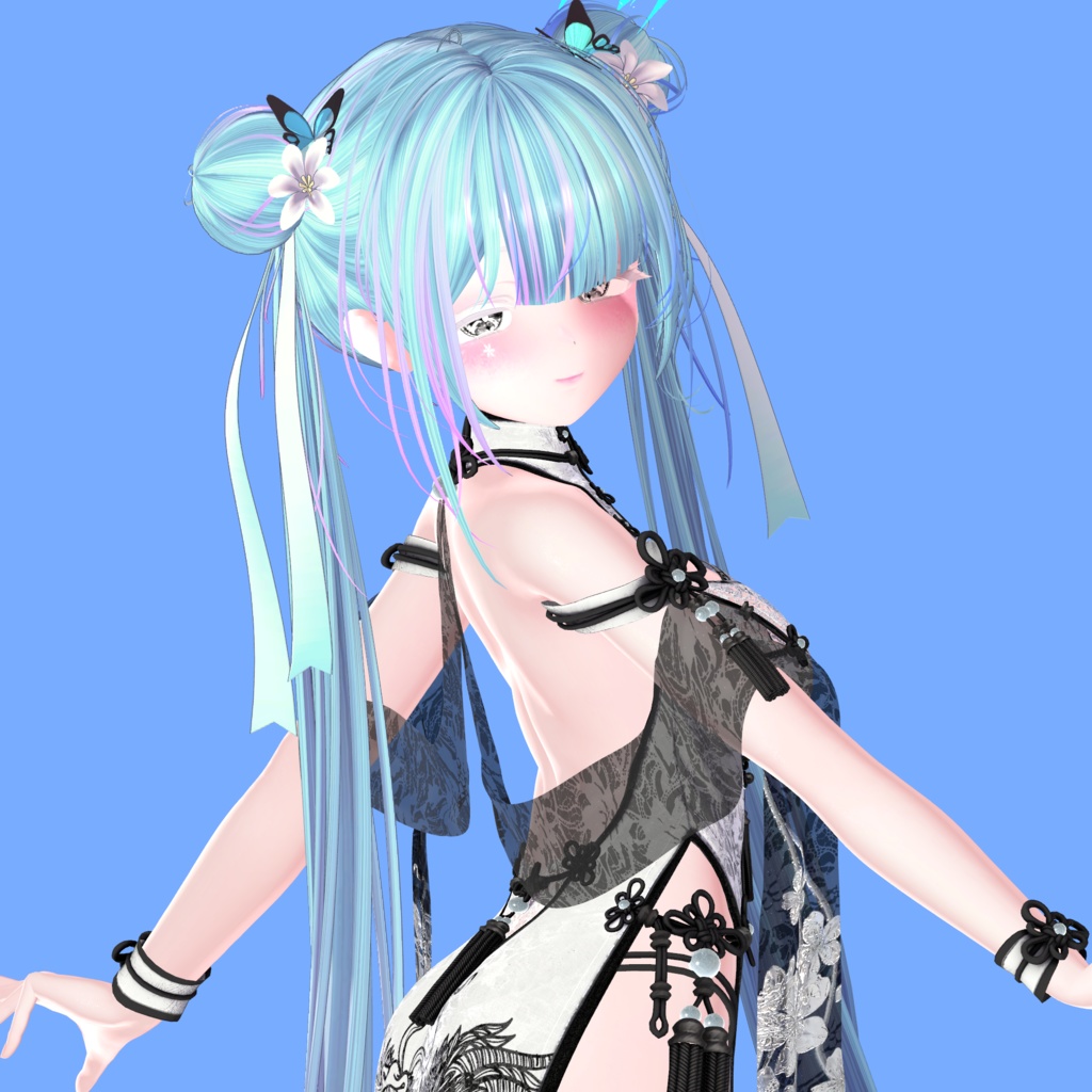 【Oriental Double Bun Hair専用】グラデーション&メッシュの変更