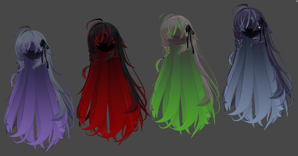 【Rough Long Hair専用】グラデーション&メッシュの変更