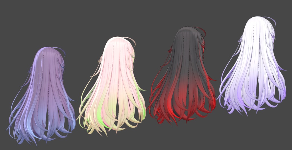 【Rough Long Hair専用】グラデーション&メッシュの変更