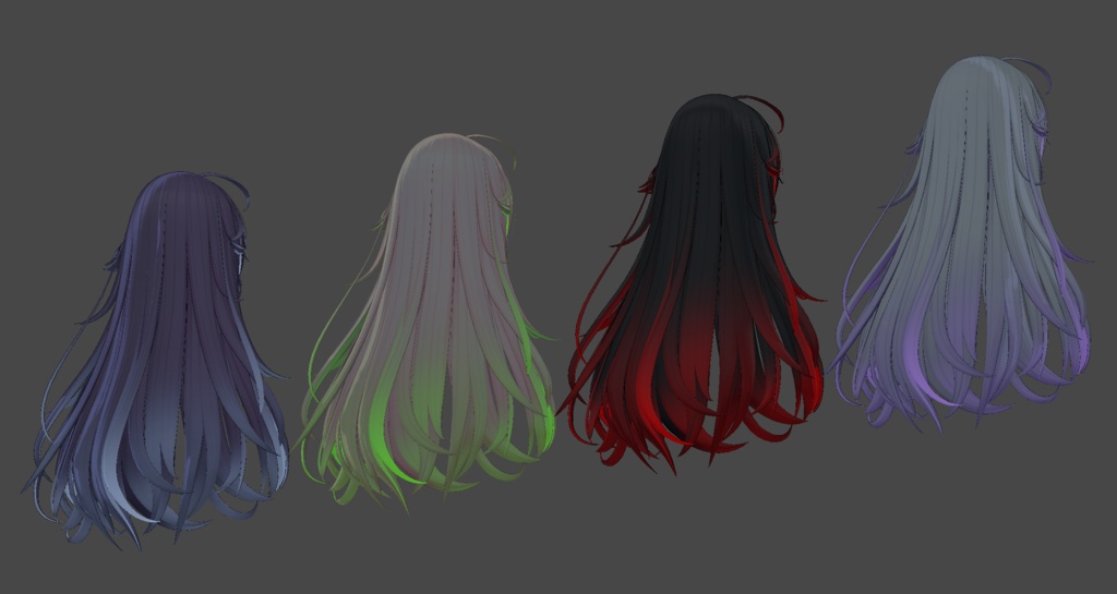 【Rough Long Hair専用】グラデーション&メッシュの変更