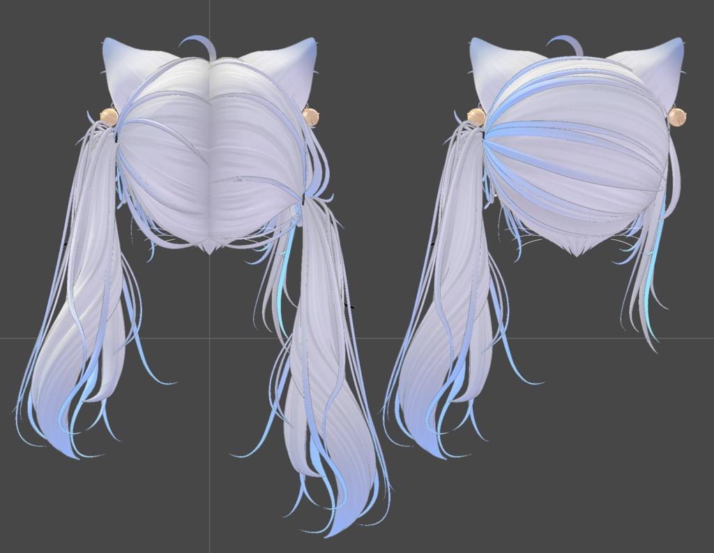 【猫ツインテールヘア専用】グラデーション&メッシュの変更