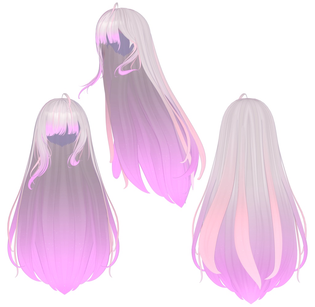 【かわいいロングストレートヘア専用】グラデーション&メッシュの変更