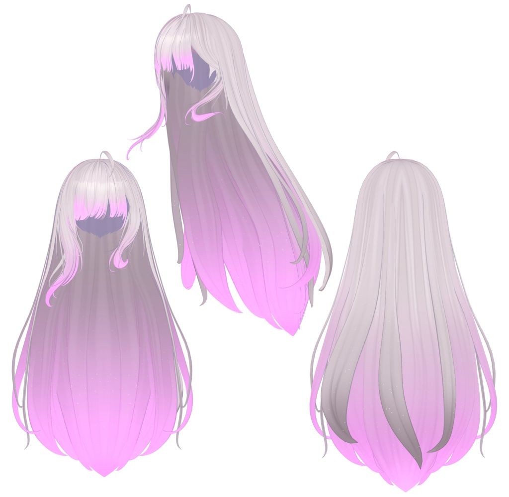 【かわいいロングストレートヘア専用】グラデーション&メッシュの変更