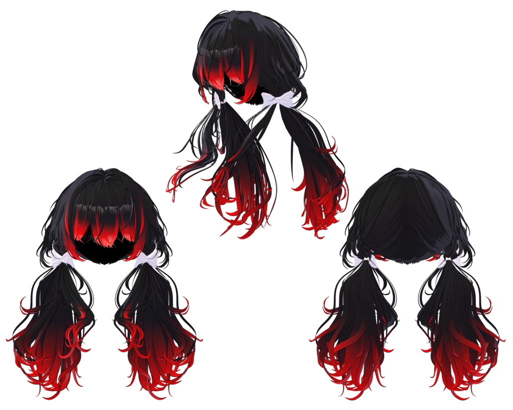 【ラブリーローツインテールヘア専用】グラデーション&メッシュの変更