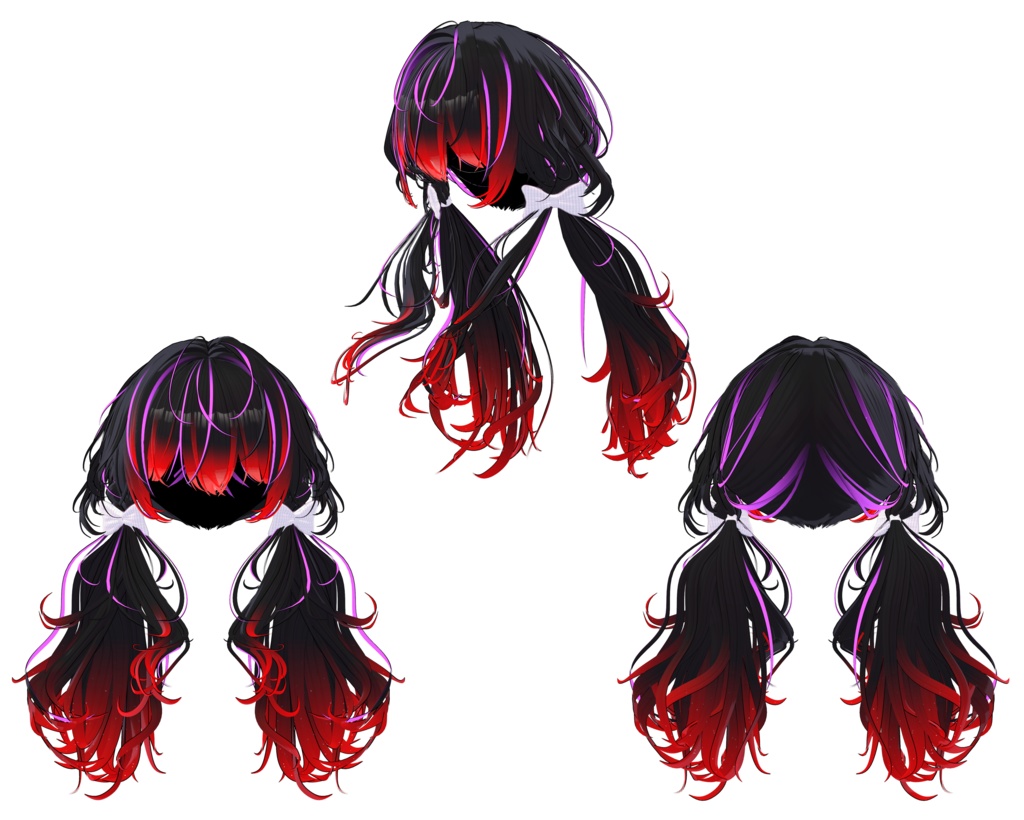 【ラブリーローツインテールヘア専用】グラデーション&メッシュの変更