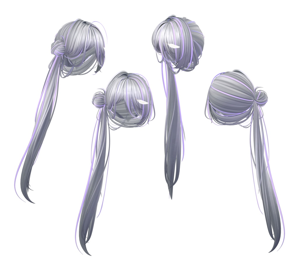 【バンサイドテールヘア専用】グラデーション&メッシュの変更