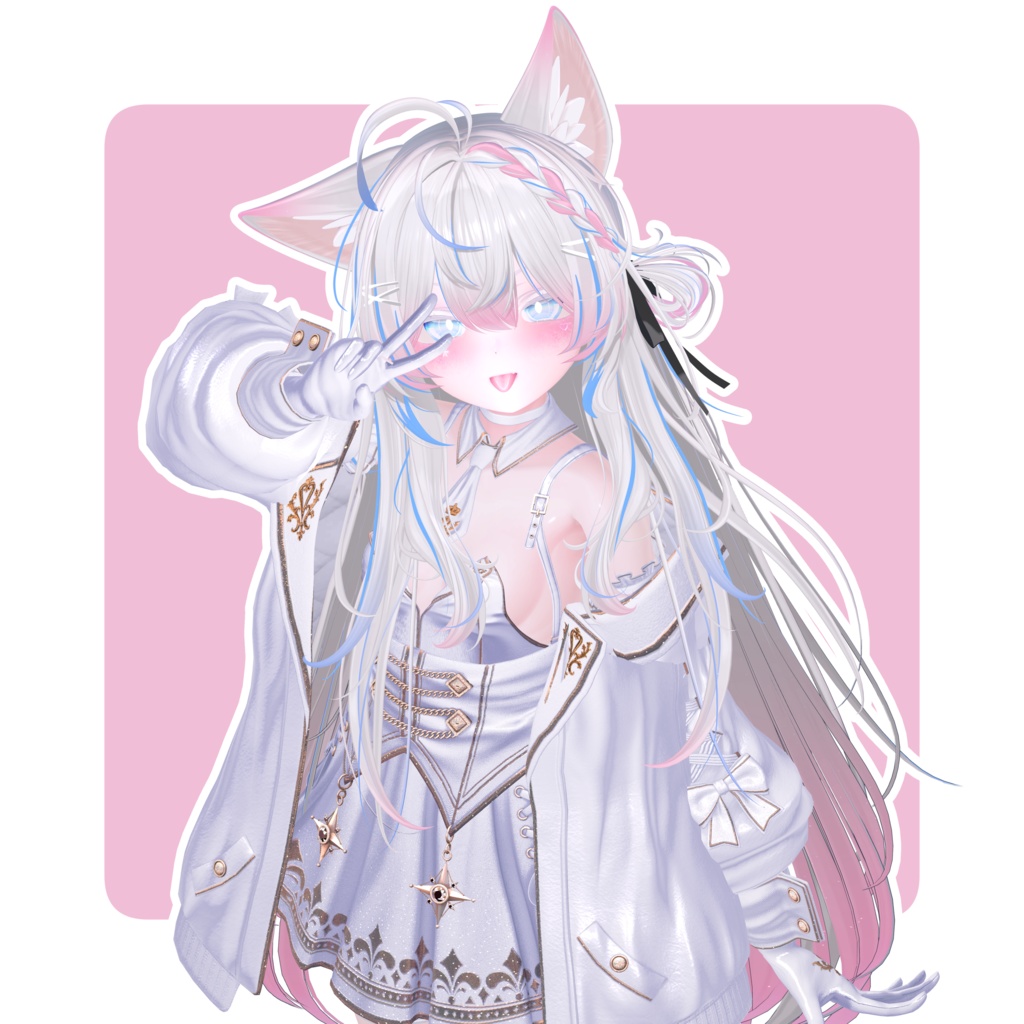 【ラブリーロングヘア】グラデーション&メッシュの変更