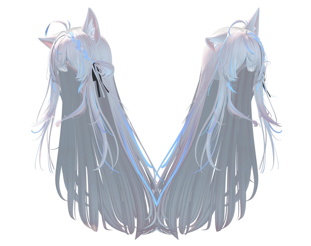 【ラブリーロングヘア】グラデーション&メッシュの変更