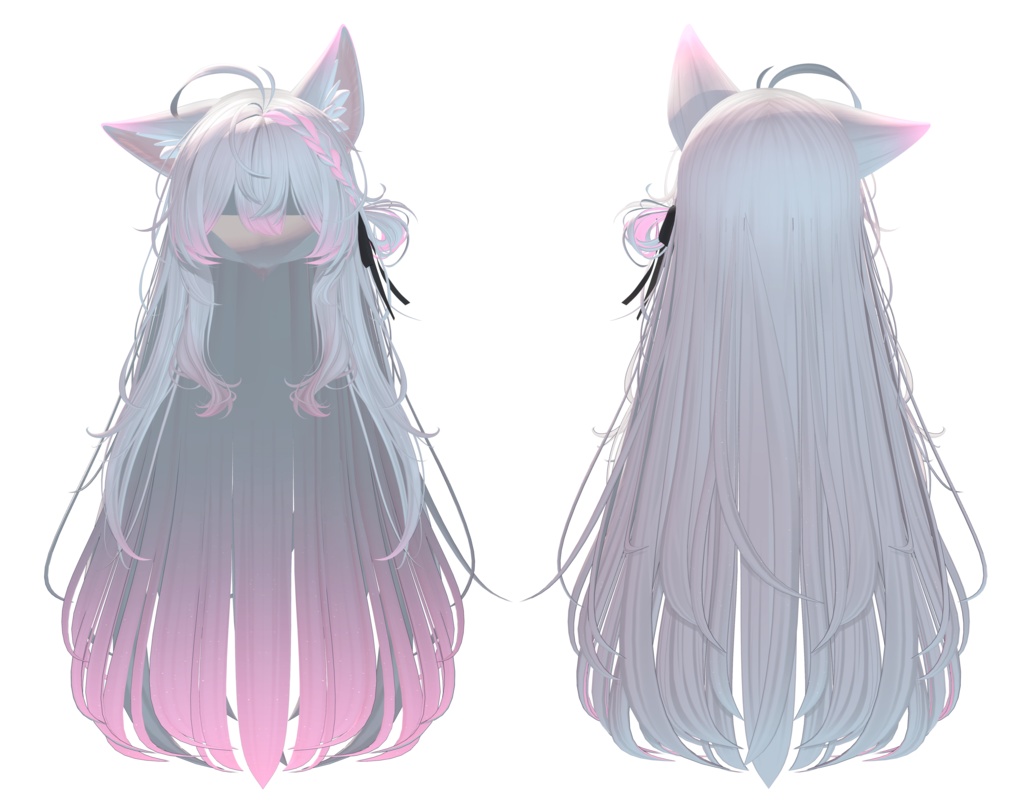 【ラブリーロングヘア】グラデーション&メッシュの変更